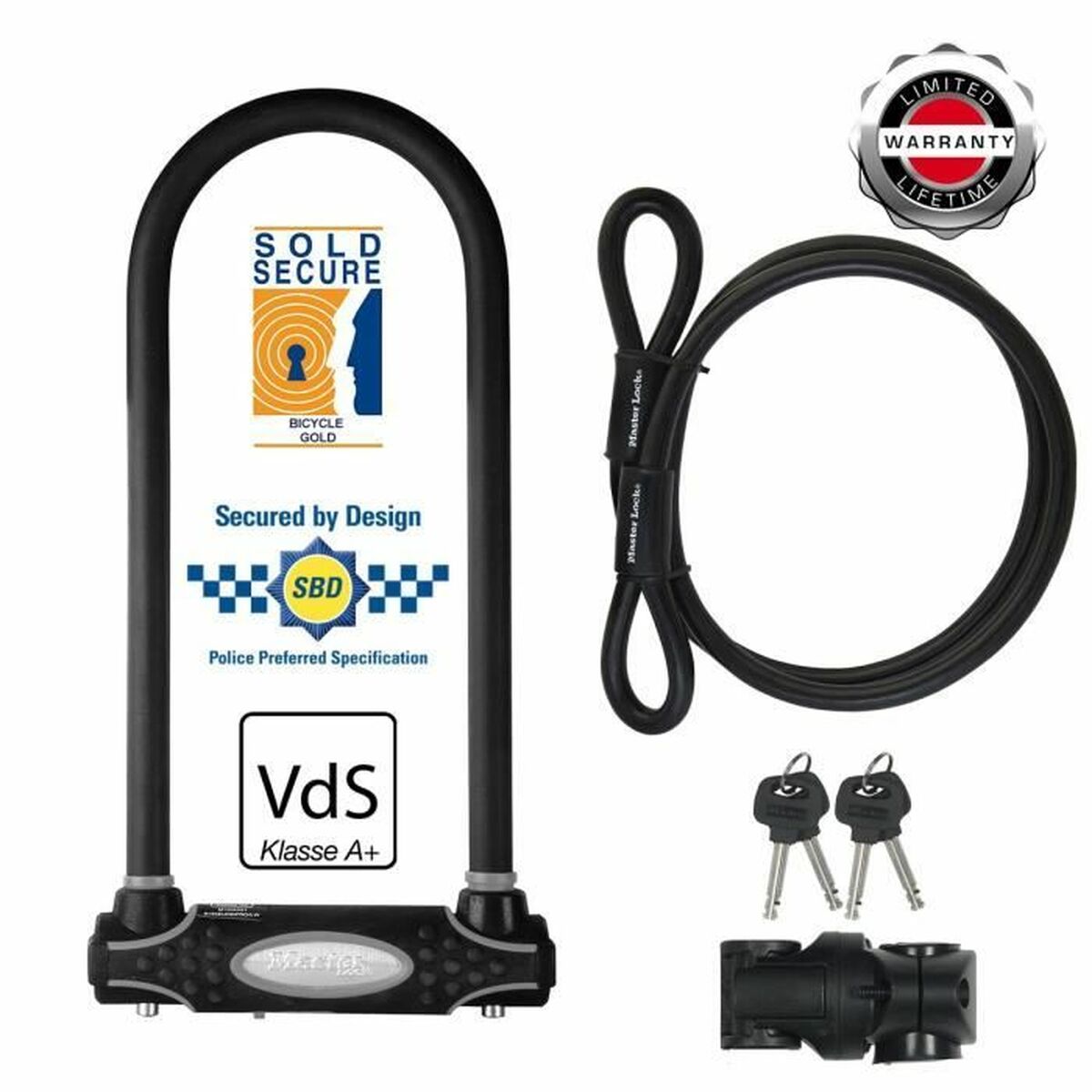 Võtmega tabalukk Master Lock Must